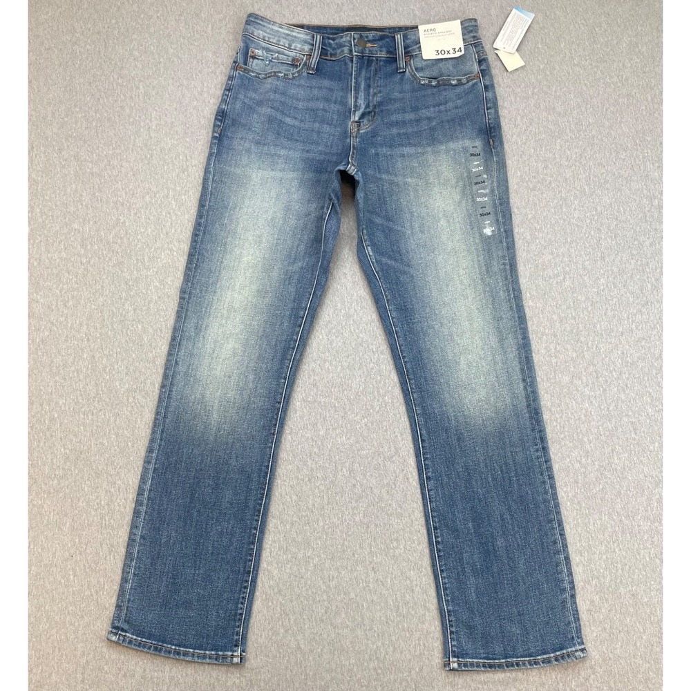 Aeropostale Jeans Mens 30 x 30 Blue Cotton Blend Stretch Athletic Straight NWT
